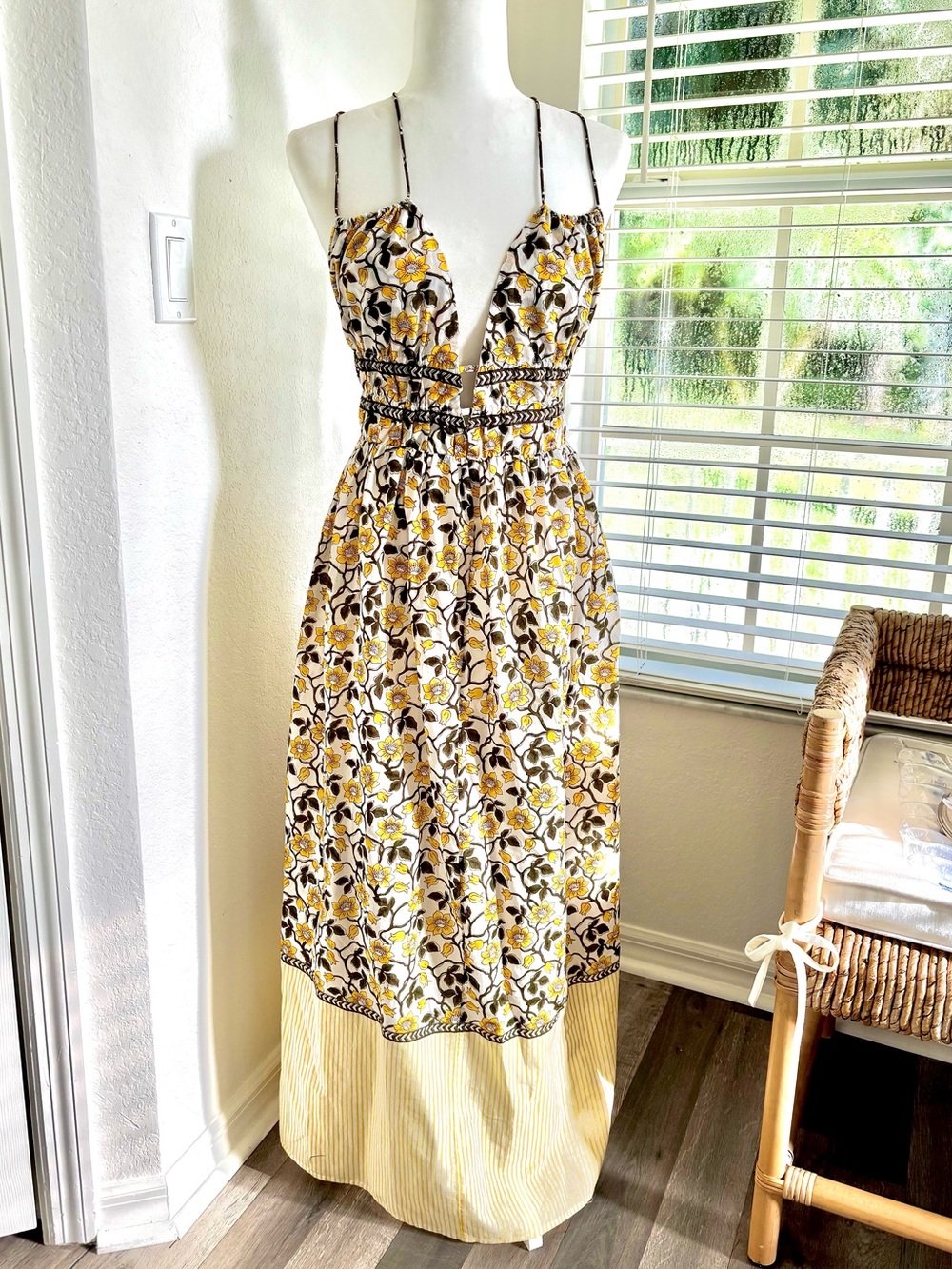 J. Crew “Daisy Daze” Yellow Floral Maxi Dress